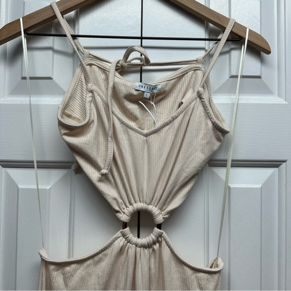 Petal and Pup CRESCENT o-ring lennon midi dress in oatmeal Size Large NWT - Picture 5 of 14